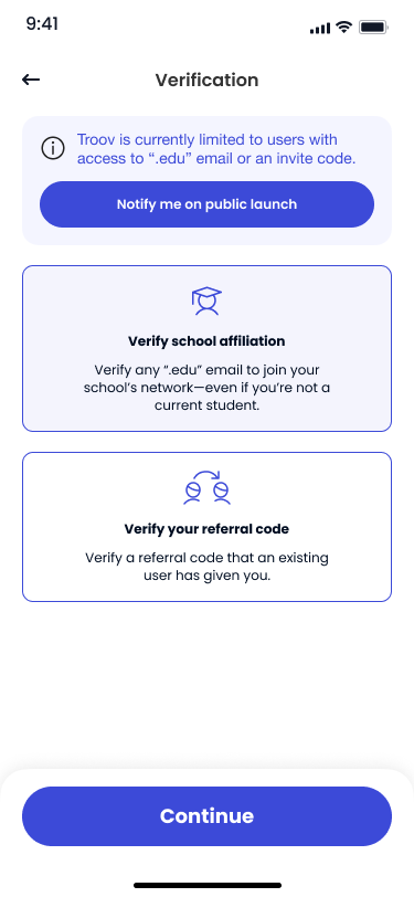 Activity discovery screen